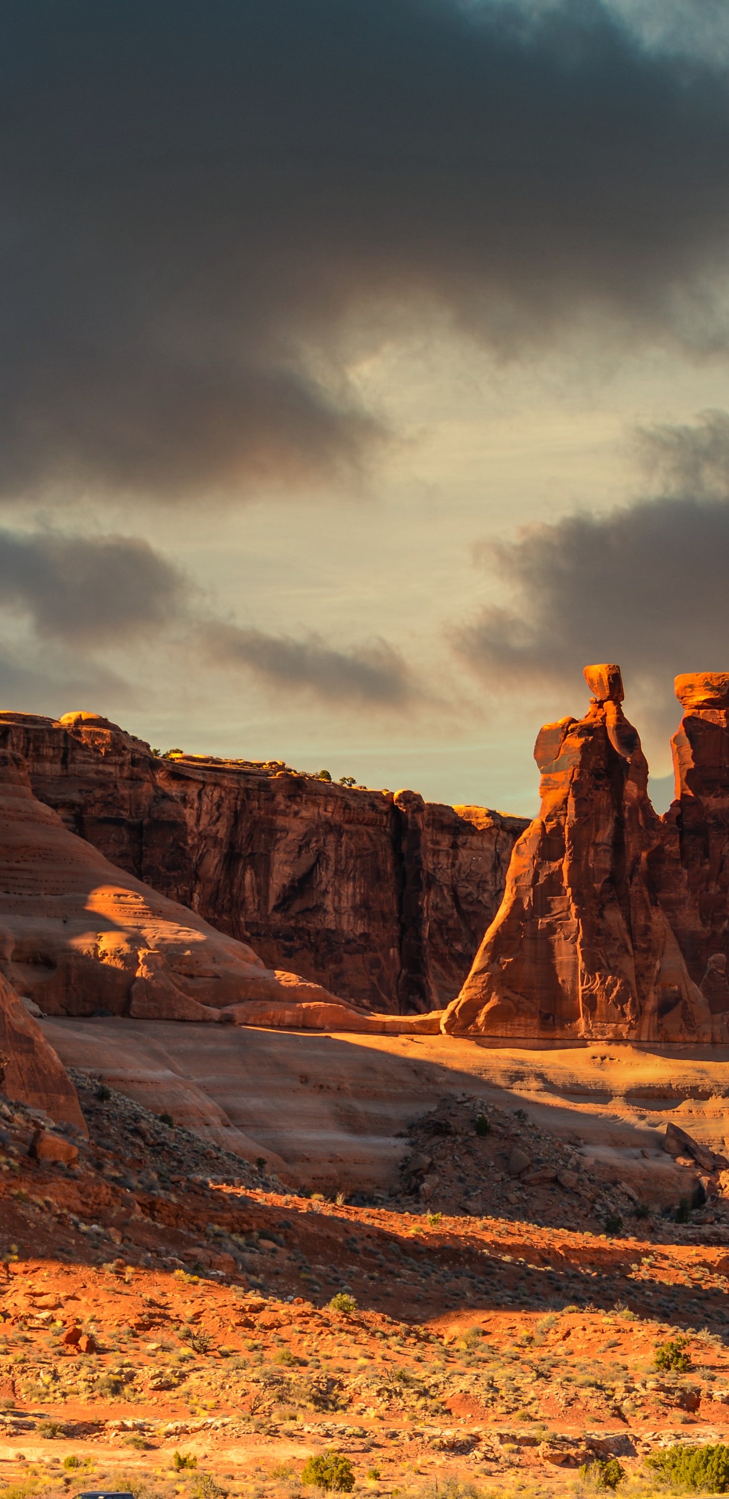 Arches National Park, Cloud, Plant, Mountain, Natural Landscape. Wallpaper in 1440x2960 Resolution