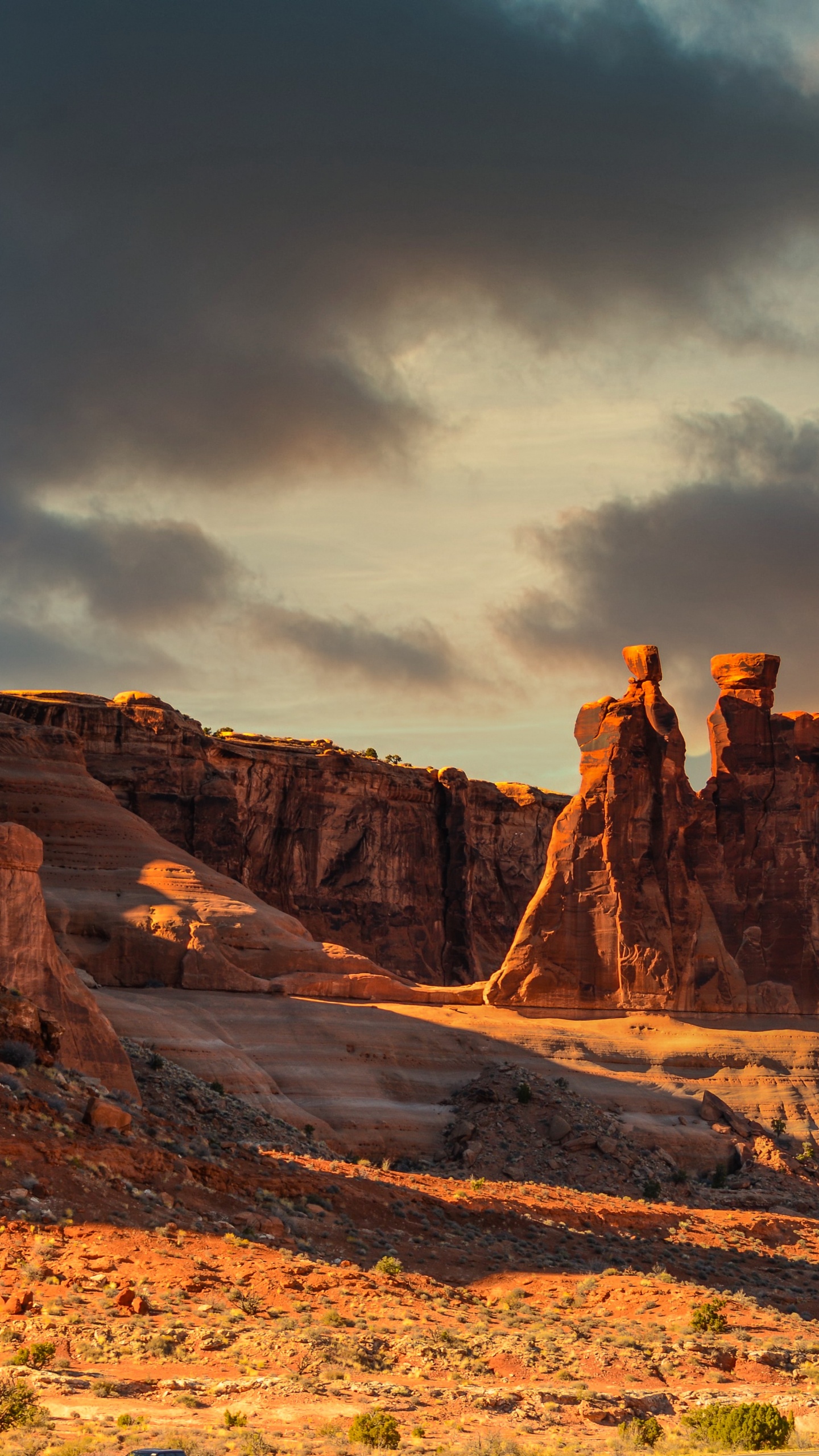 Arches National Park, Paysage Naturel, Soubassement, Terrain, Lever. Wallpaper in 1440x2560 Resolution