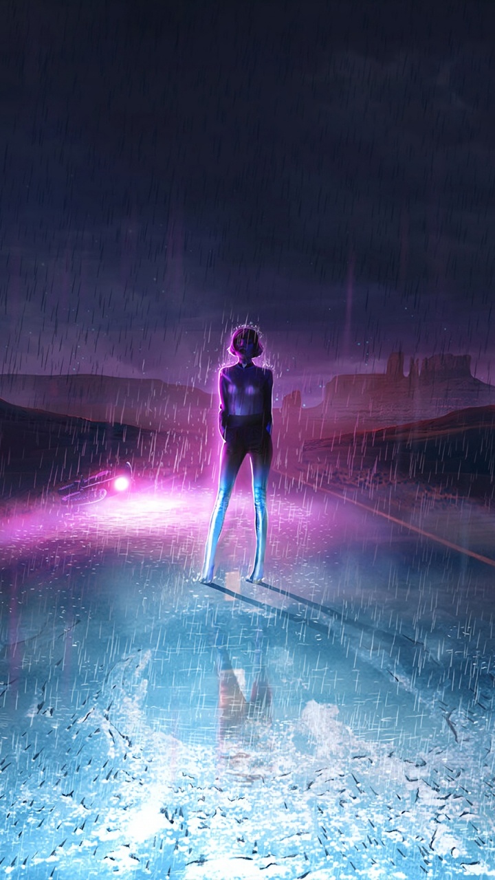 Woman in Black Dress Standing on Snow Covered Ground During Night Time. Wallpaper in 720x1280 Resolution