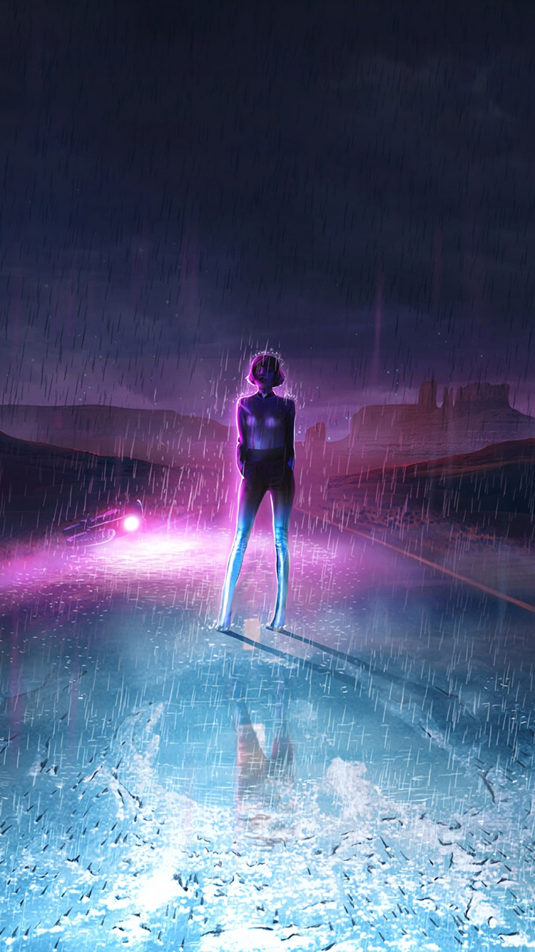 Woman in Black Dress Standing on Snow Covered Ground During Night Time. Wallpaper in 750x1334 Resolution