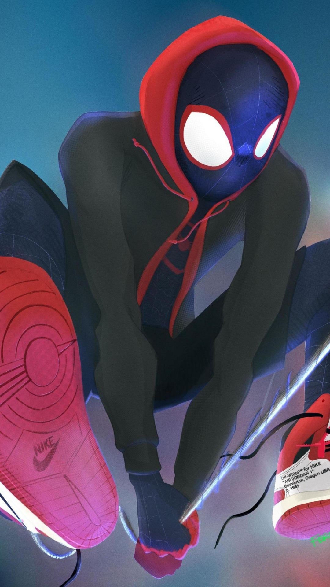 里*莫拉莱斯, Spider-man, 约旦空, 耐克, 黑色的 壁纸 1080x1920 允许