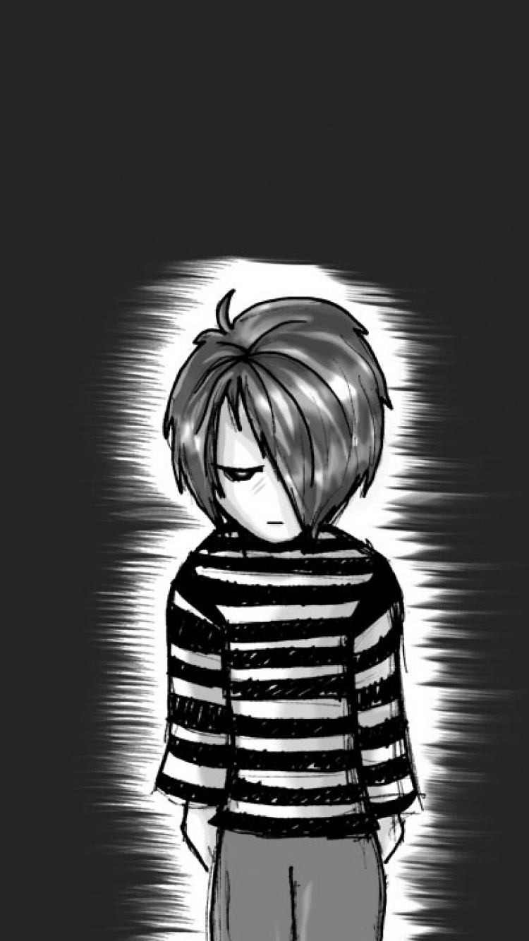 White and Black Line Illustration. Wallpaper in 750x1334 Resolution