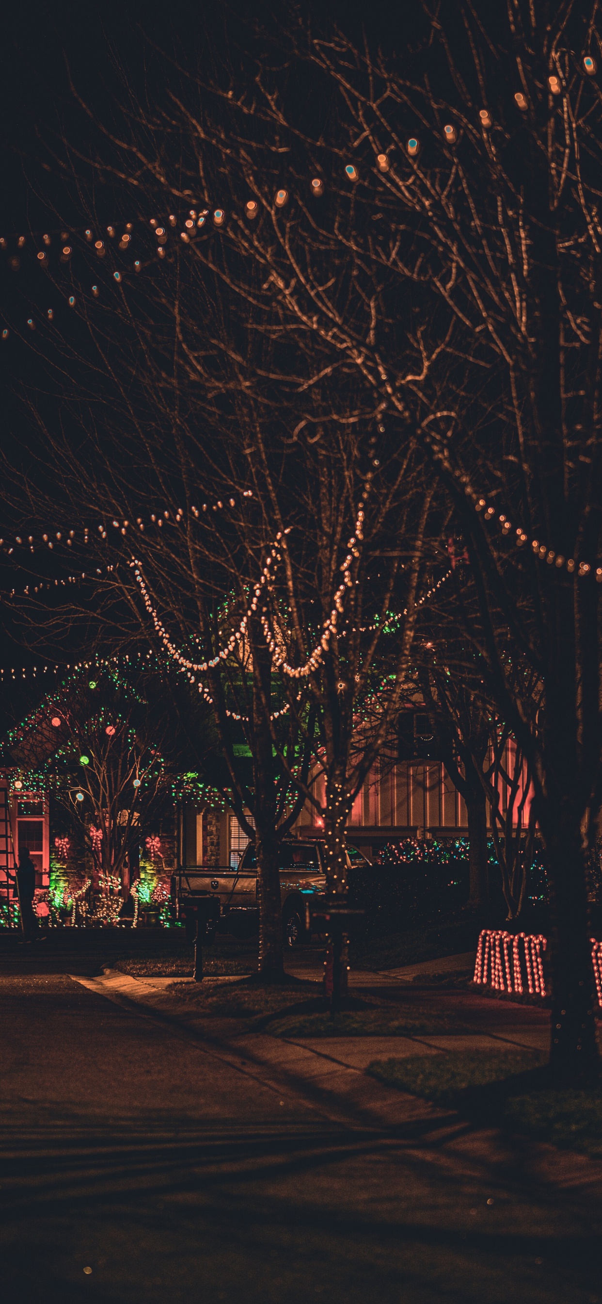 Christmas Lights, Garland, Street Light, Decoration, Ornament. Wallpaper in 1242x2688 Resolution