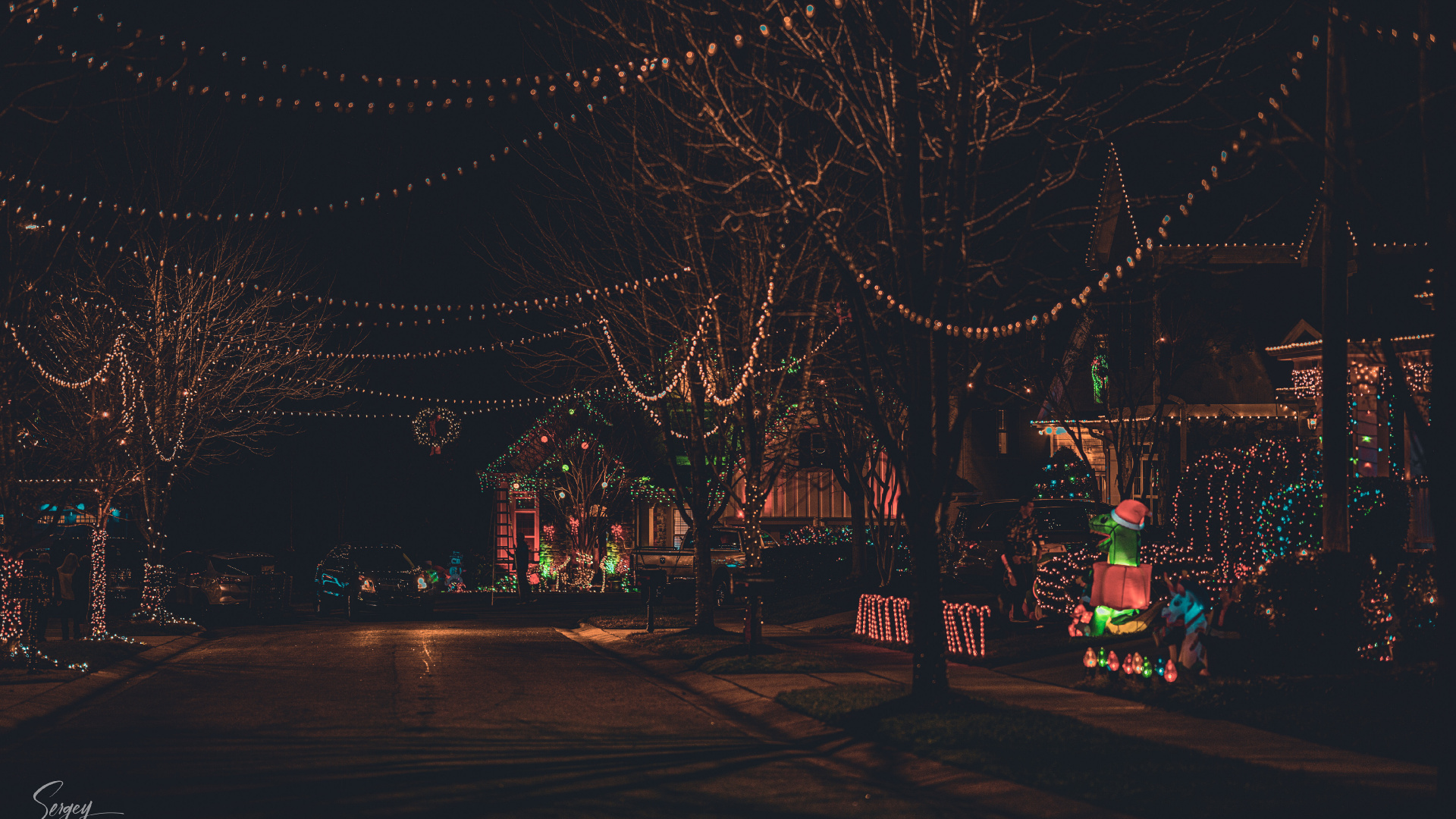 Les Lumières de Noël, Guirlande, Lumière de Rue, Décoration, Ornement. Wallpaper in 1920x1080 Resolution