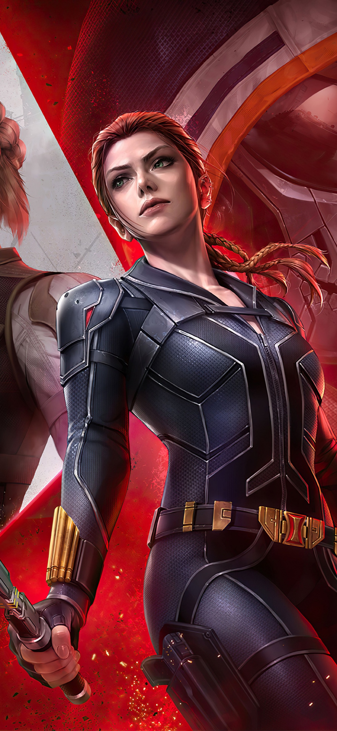 Superhero, Marvel Future Fight, Alexei Shostakov, Jane Foster, Black Widow. Wallpaper in 1125x2436 Resolution