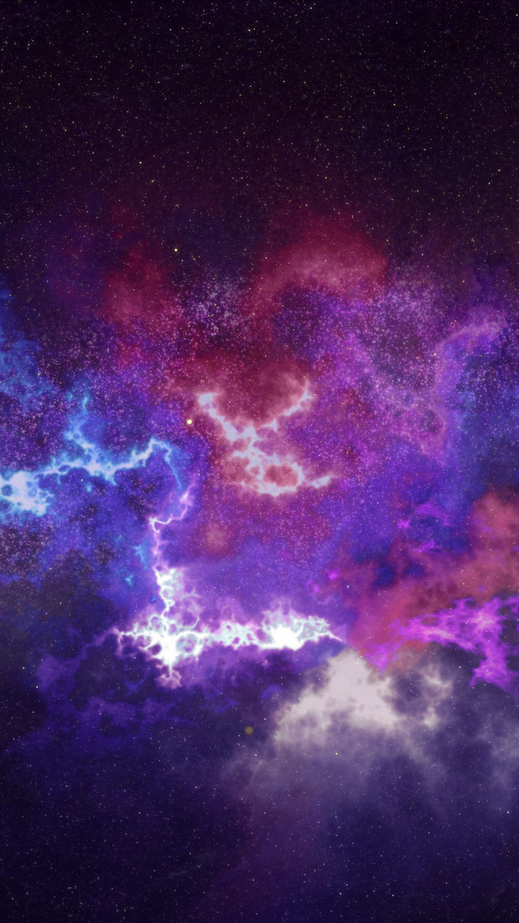 Ciel Violet et Bleu Pendant la Nuit. Wallpaper in 750x1334 Resolution
