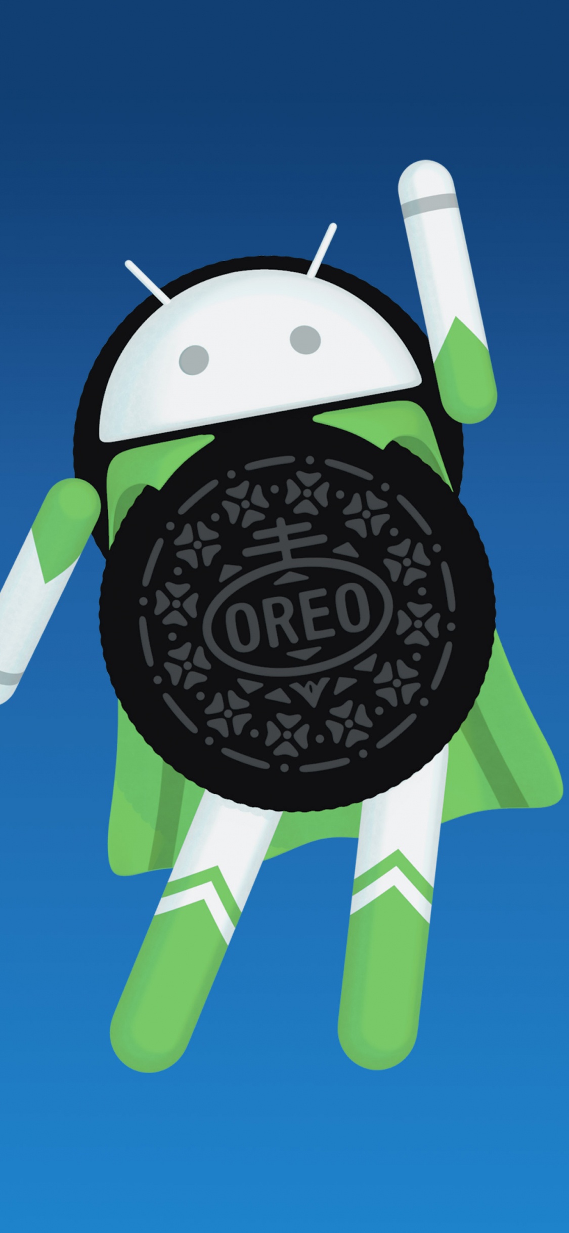 Grün-weiße Roboterillustration. Wallpaper in 1125x2436 Resolution