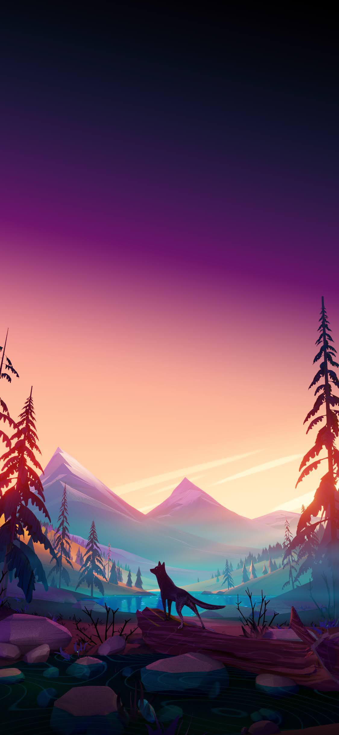 Dribbble, Conception de Paysage, Conception, Art, Illustration. Wallpaper in 1125x2436 Resolution