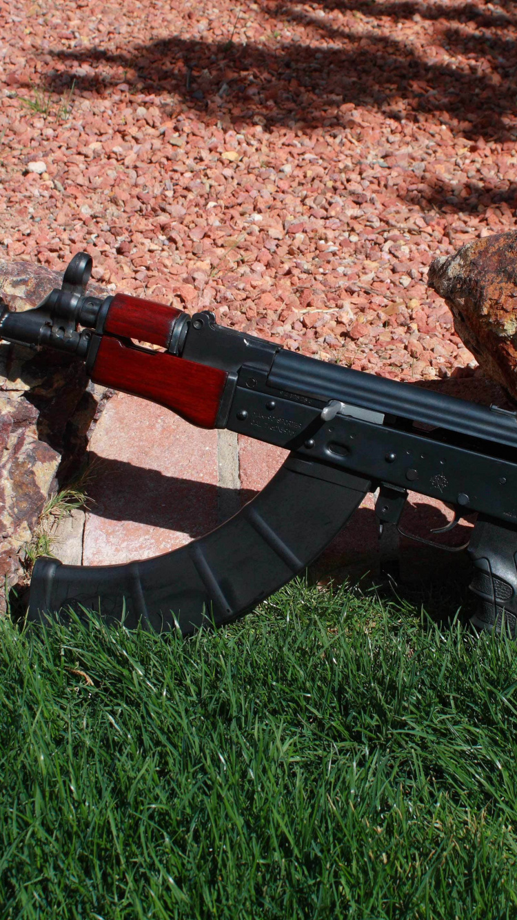 Ak-74, Gun, Firearm, Rifle, Air Gun. Wallpaper in 750x1334 Resolution