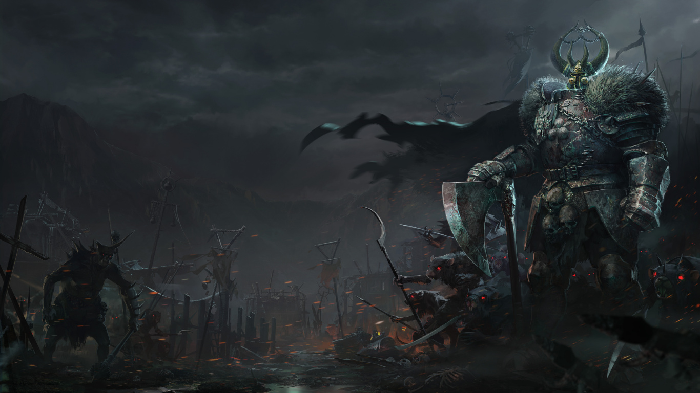 Warhammer, Pc-Spiel, Digital Compositing, Adventure, Strategie-video-Spiel. Wallpaper in 1366x768 Resolution