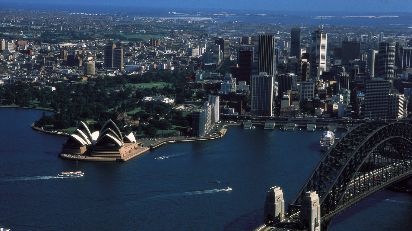 Aerial View of City Buildings During Night Time. Wallpaper in 1366x768 Resolution