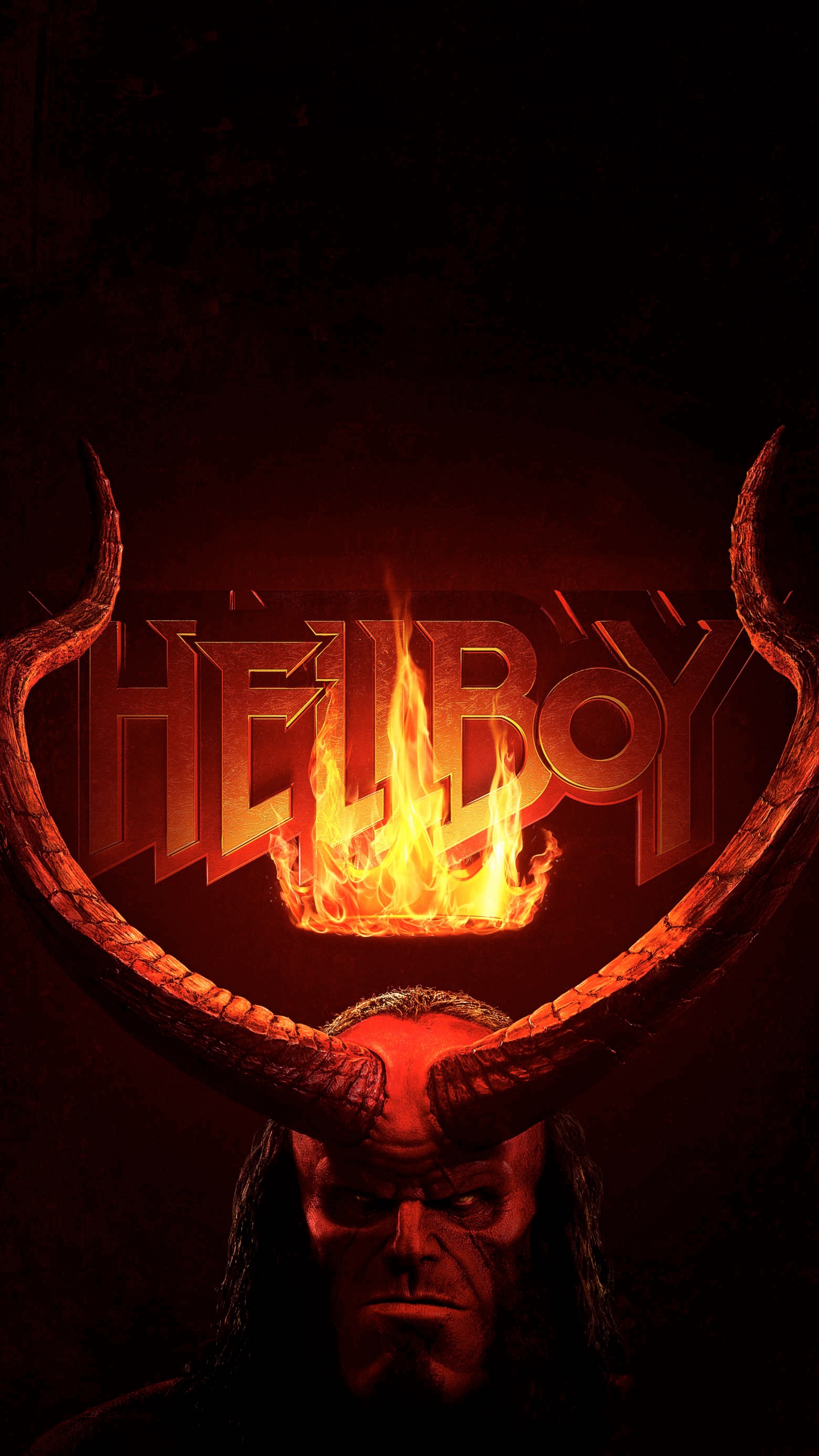 Affiche Hellboy 2019, David Harbour, Hellboy, Nimue la Reine de Sang, Affiche. Wallpaper in 1440x2560 Resolution