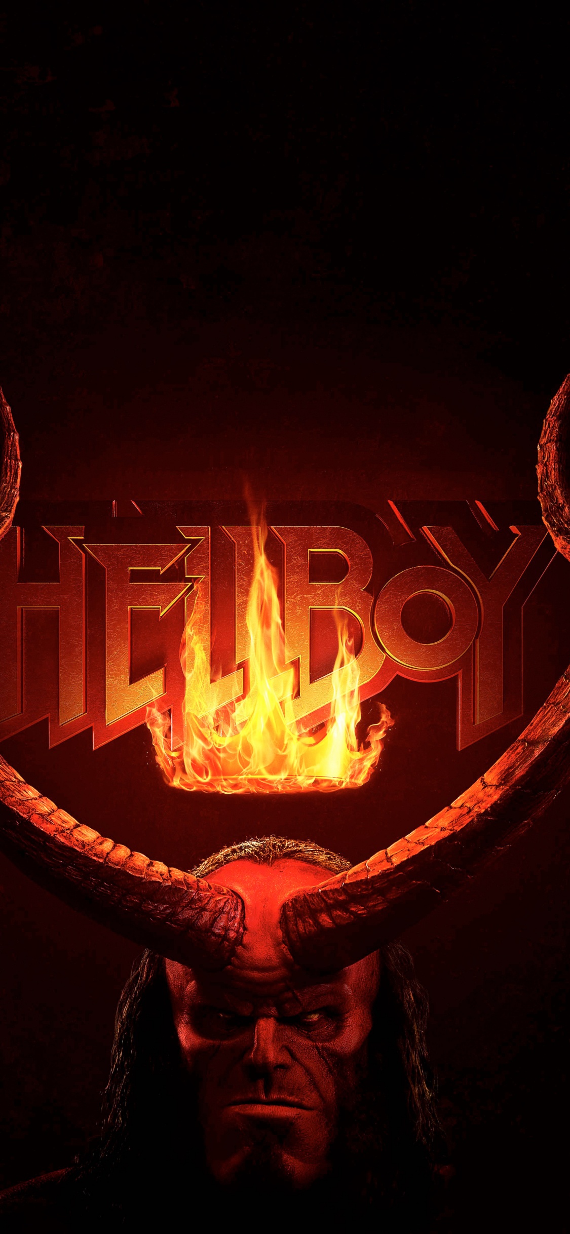 Cartel de Hellboy 2019, David Harbour, Hellboy, Nimue la Reina de Sangre, Cartel. Wallpaper in 1125x2436 Resolution