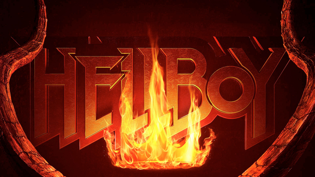 Cartel de Hellboy 2019, David Harbour, Hellboy, Nimue la Reina de Sangre, Cartel. Wallpaper in 1280x720 Resolution