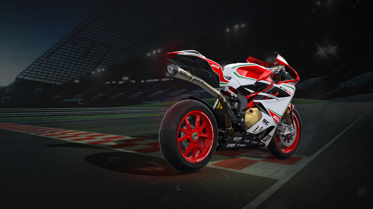 Red and White Sports Bike on Track Field. Wallpaper in 1280x720 Resolution