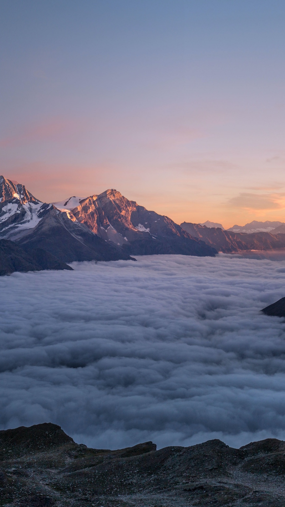 Weisshorn, Bergigen Landschaftsformen, Bergkette, Hill, Winter. Wallpaper in 1080x1920 Resolution