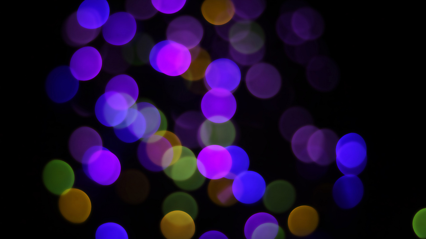 Bokeh, Purpur, Veilchen, Licht, Kreis. Wallpaper in 1366x768 Resolution