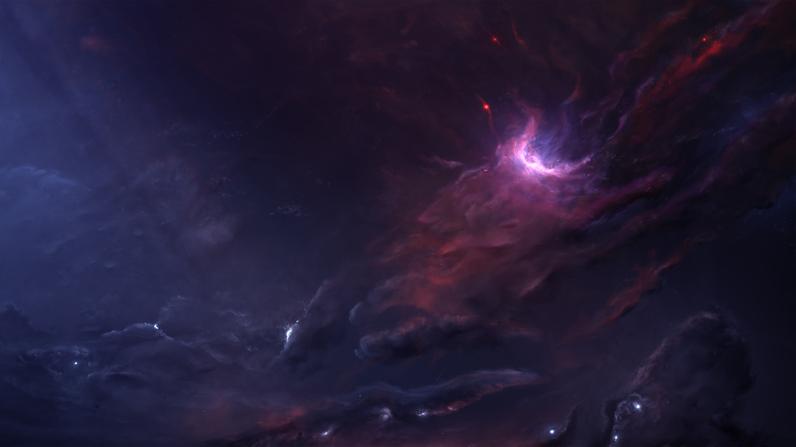 Peinture Abstraite Blanche et Noire. Wallpaper in 2560x1440 Resolution