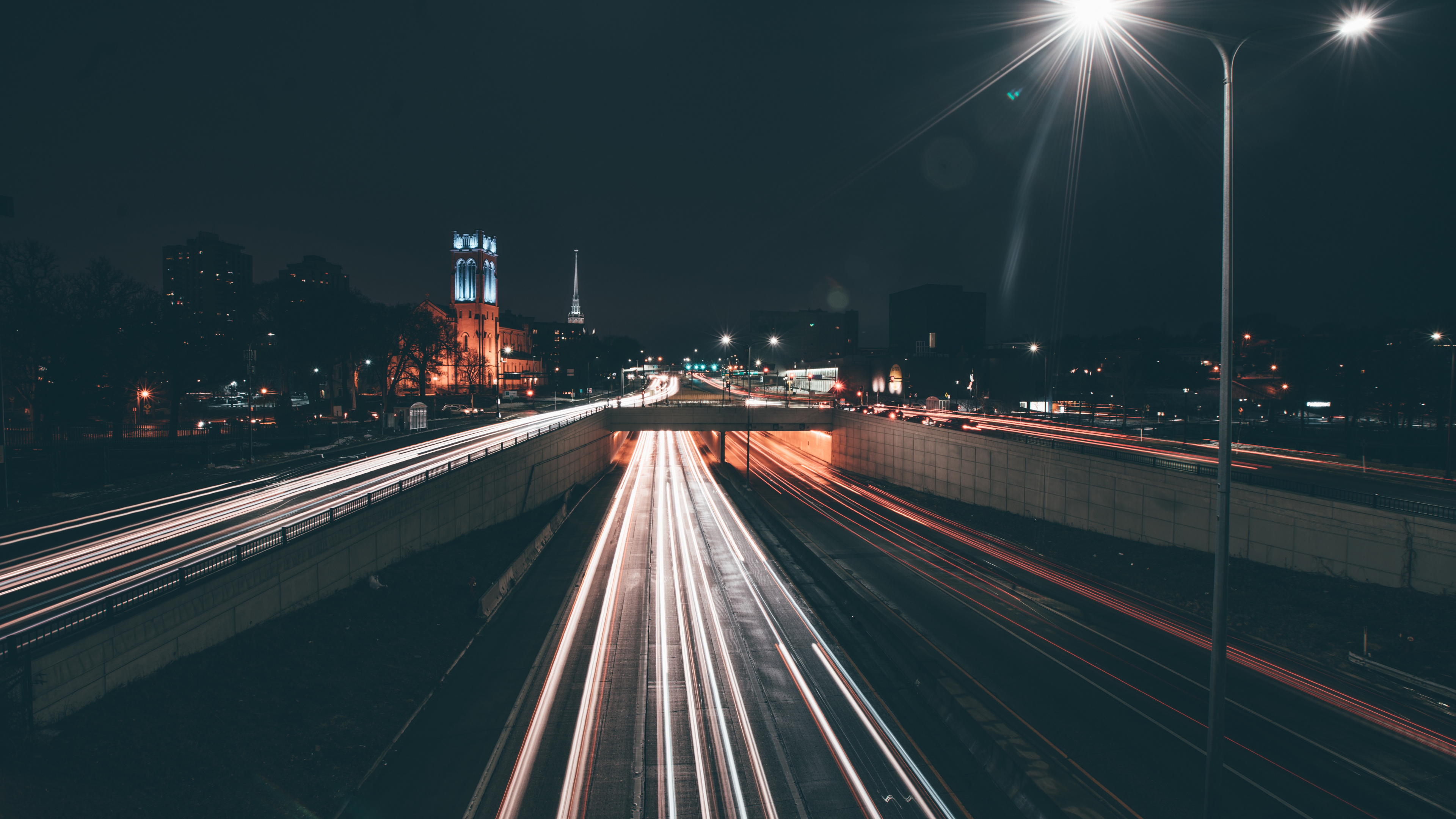 Time Lapse Photography of Cars on Road During Night Time. Wallpaper in 3840x2160 Resolution