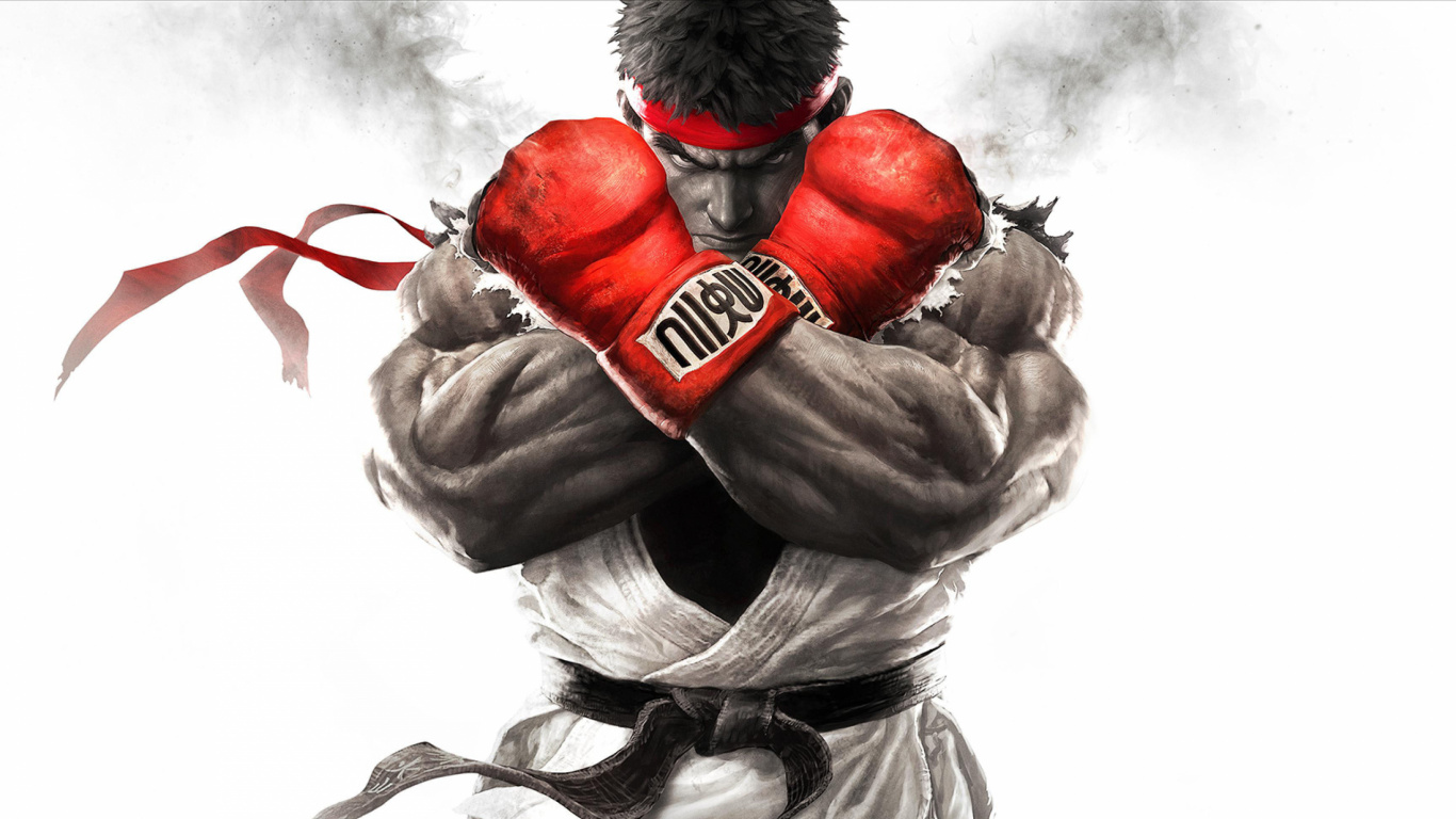 Street Fighter v, Ryu, Illustration, Street Fighter Iv, Muskel. Wallpaper in 1366x768 Resolution