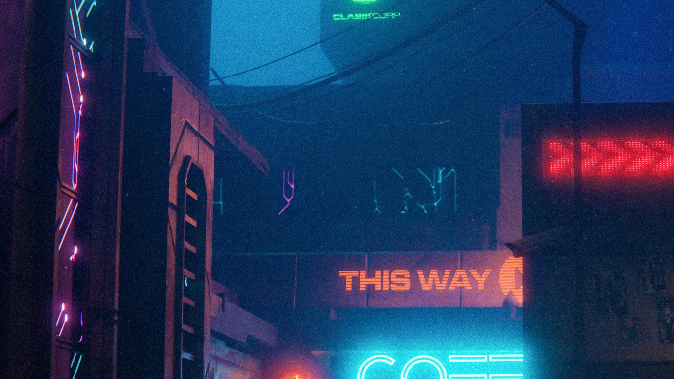 Neon, Automotive Lighting, Building, Light, Purple. Wallpaper in 1366x768 Resolution