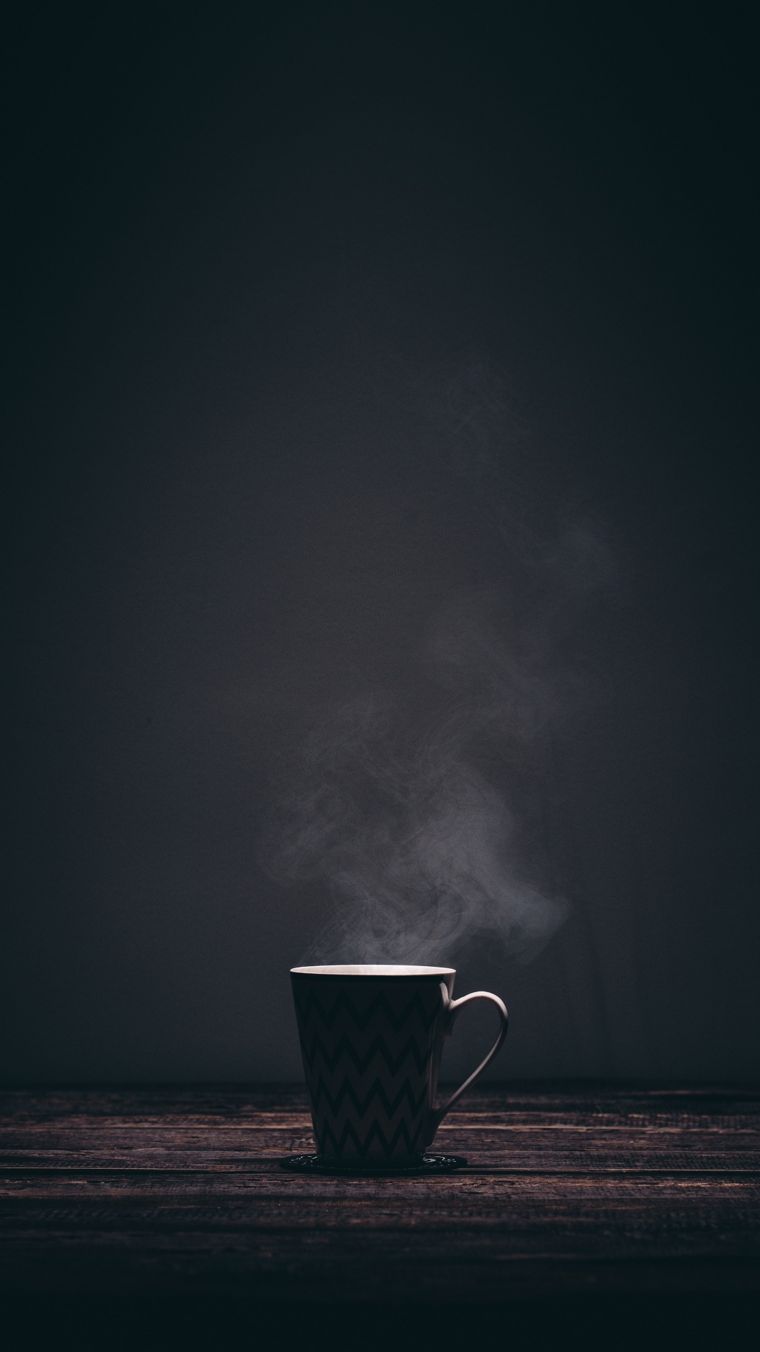 White and Black Ceramic Mug With Smoke. Wallpaper in 1080x1920 Resolution