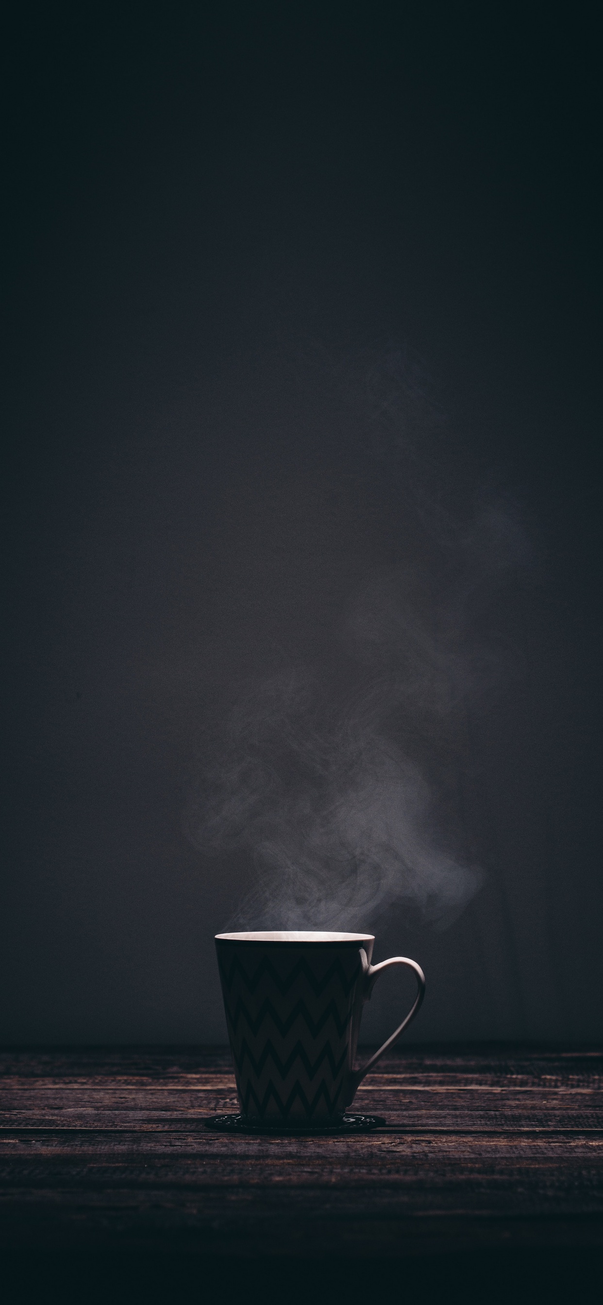 White and Black Ceramic Mug With Smoke. Wallpaper in 1242x2688 Resolution