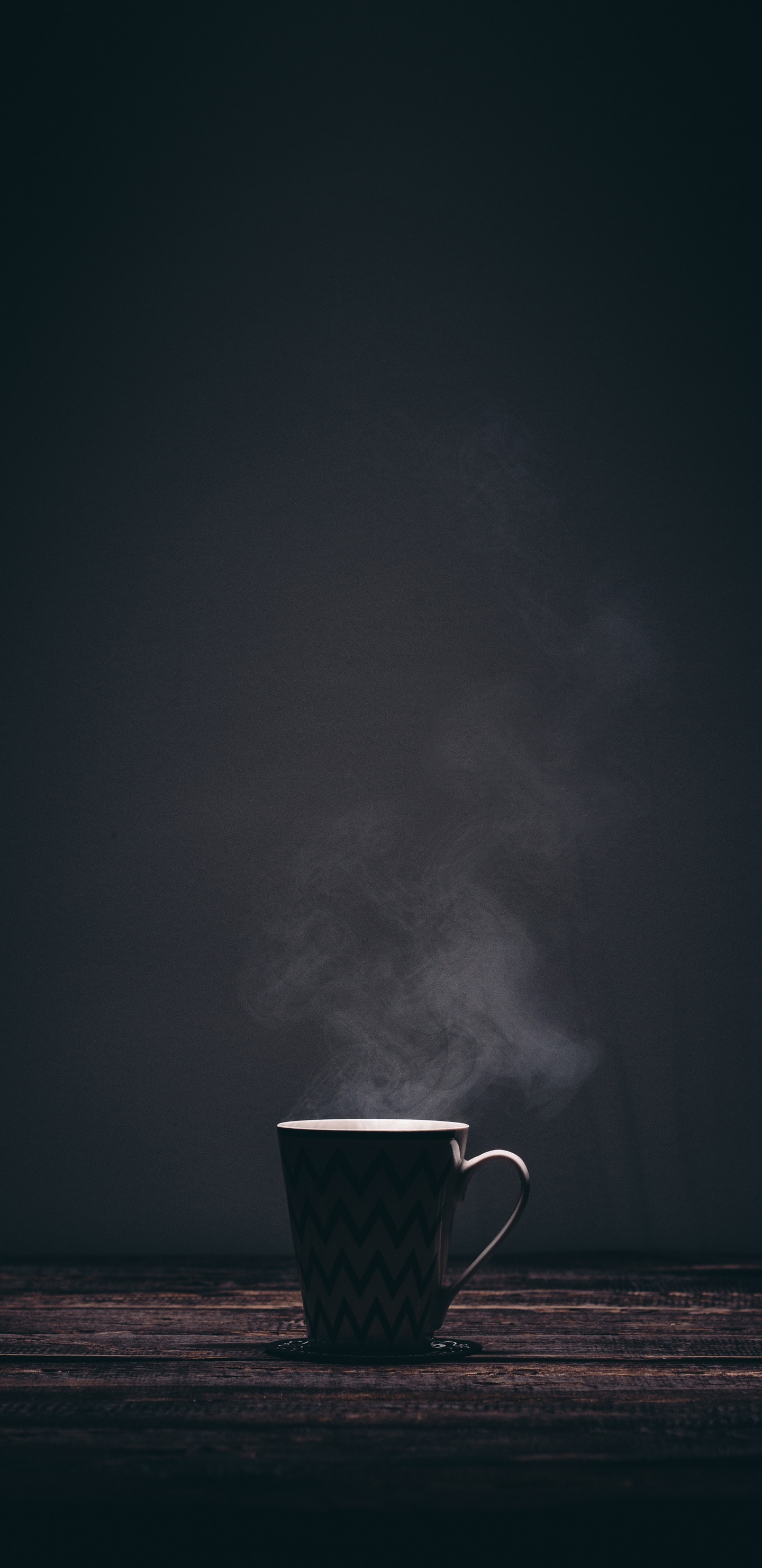 White and Black Ceramic Mug With Smoke. Wallpaper in 1440x2960 Resolution