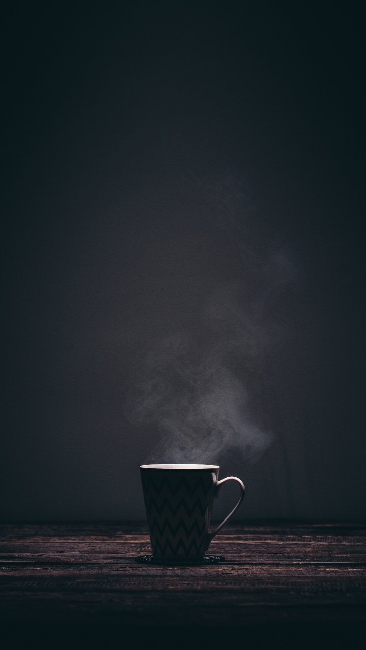 White and Black Ceramic Mug With Smoke. Wallpaper in 720x1280 Resolution