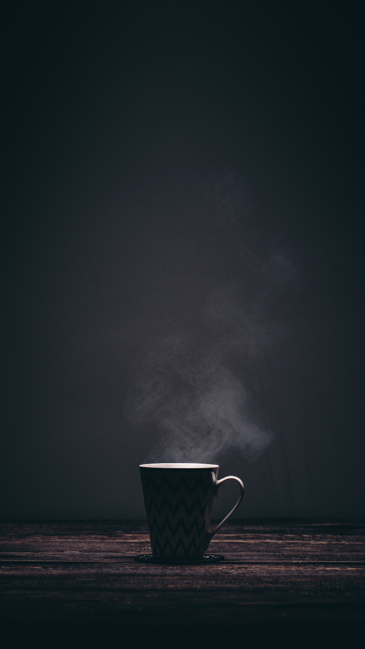 White and Black Ceramic Mug With Smoke. Wallpaper in 750x1334 Resolution