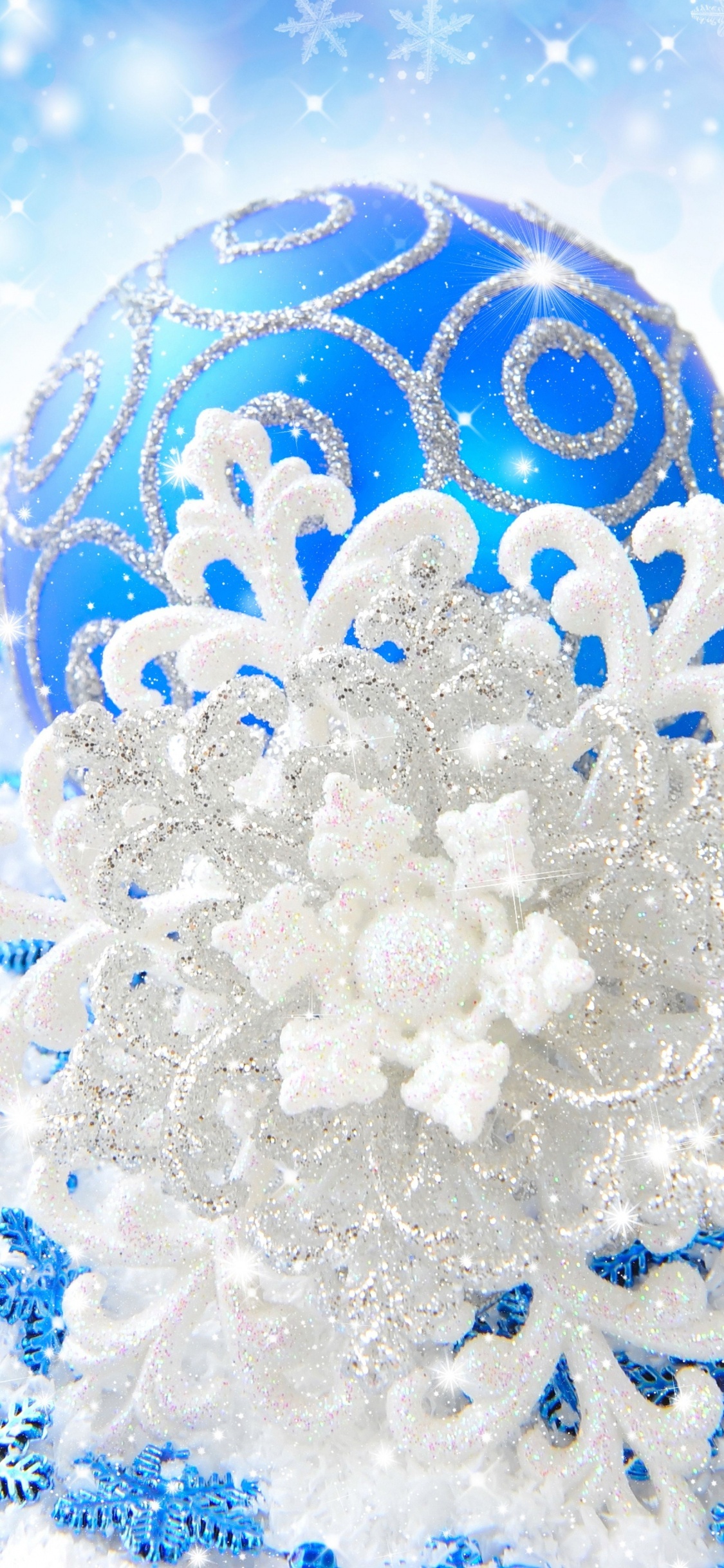 Snowflake, Christmas Day, Ice, Day, Daytime. Wallpaper in 1125x2436 Resolution