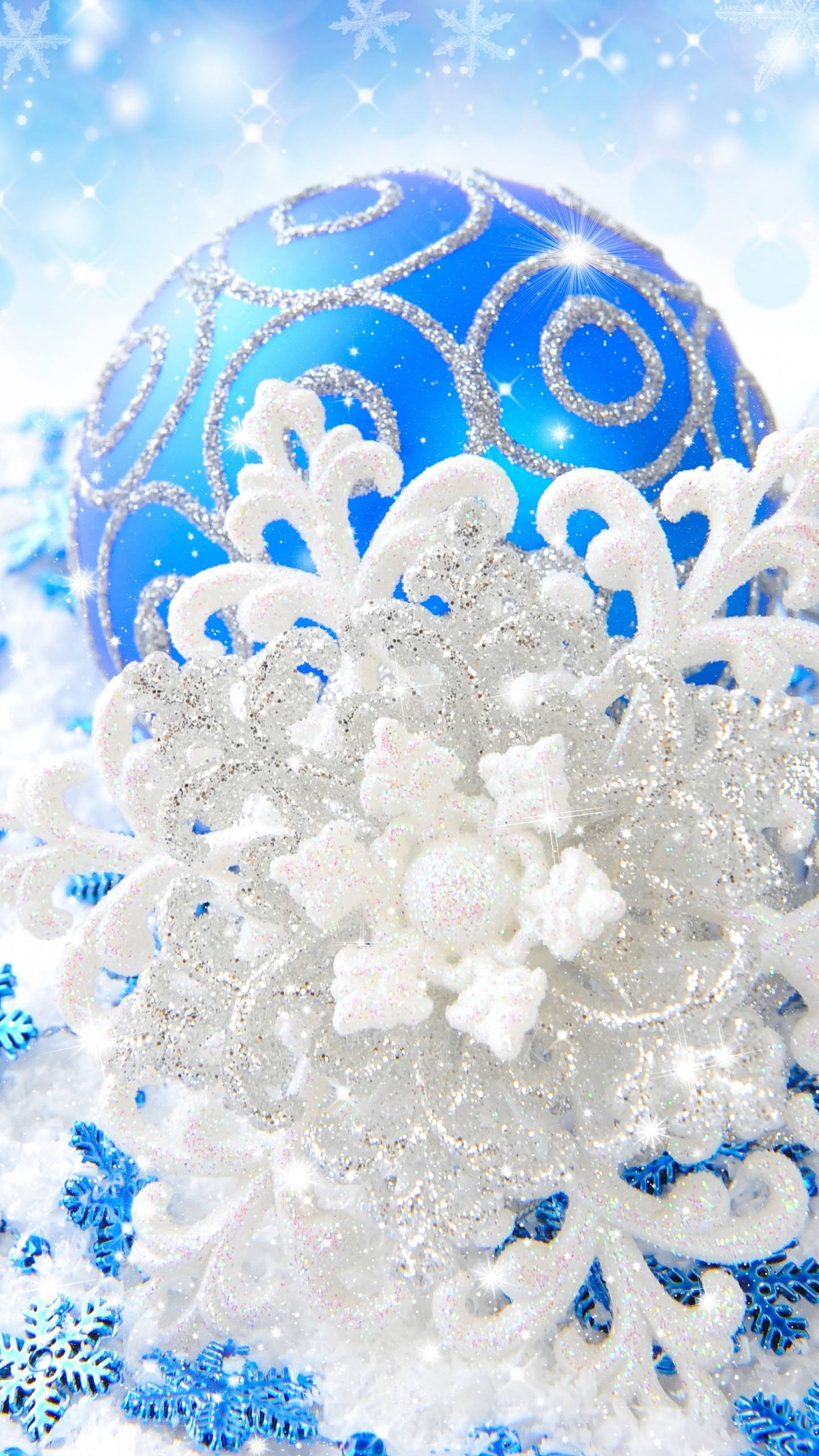 Snowflake, Christmas Day, Ice, Day, Daytime. Wallpaper in 1440x2560 Resolution