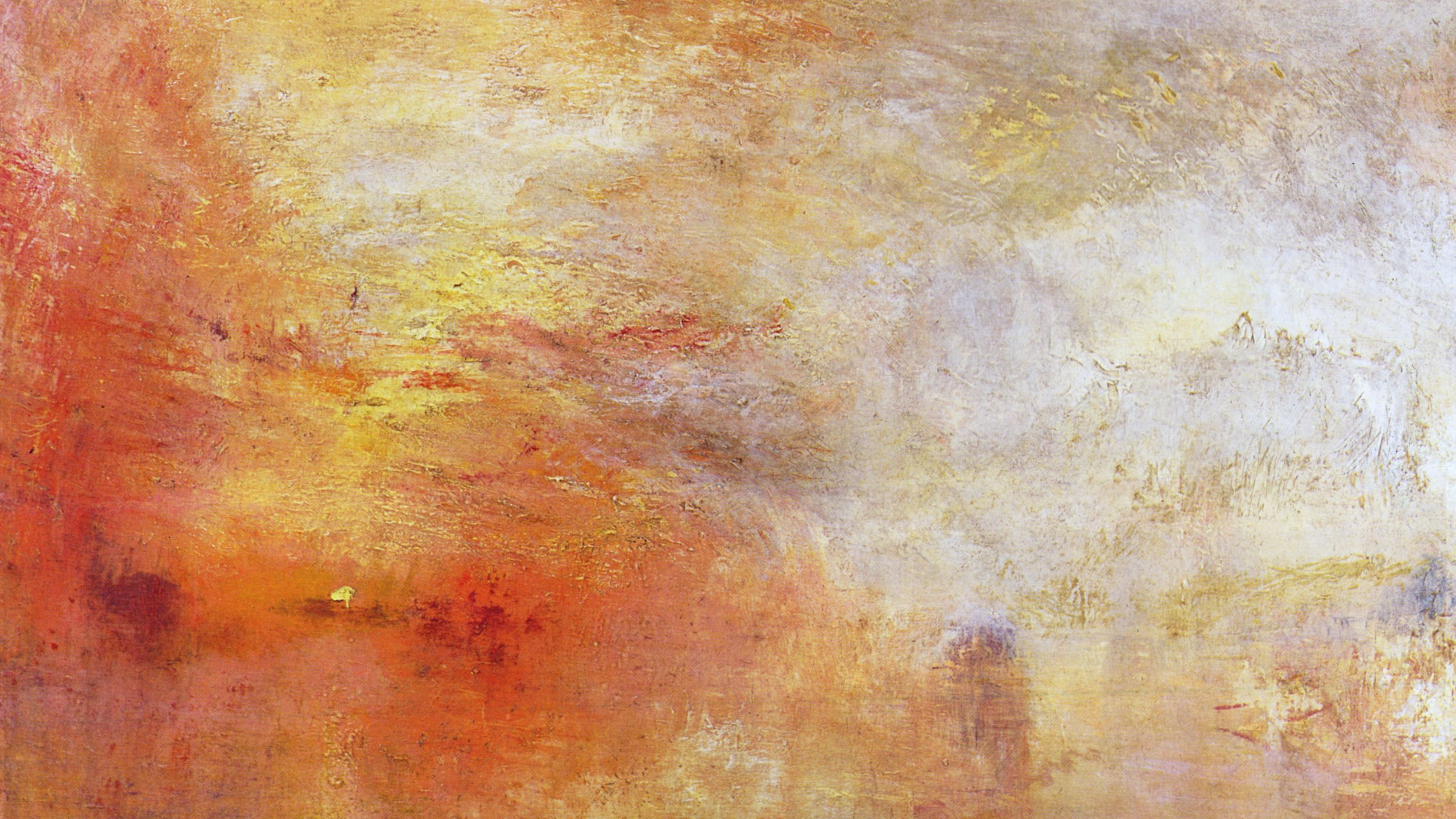 Orange and Yellow Abstract Painting. Wallpaper in 2560x1440 Resolution