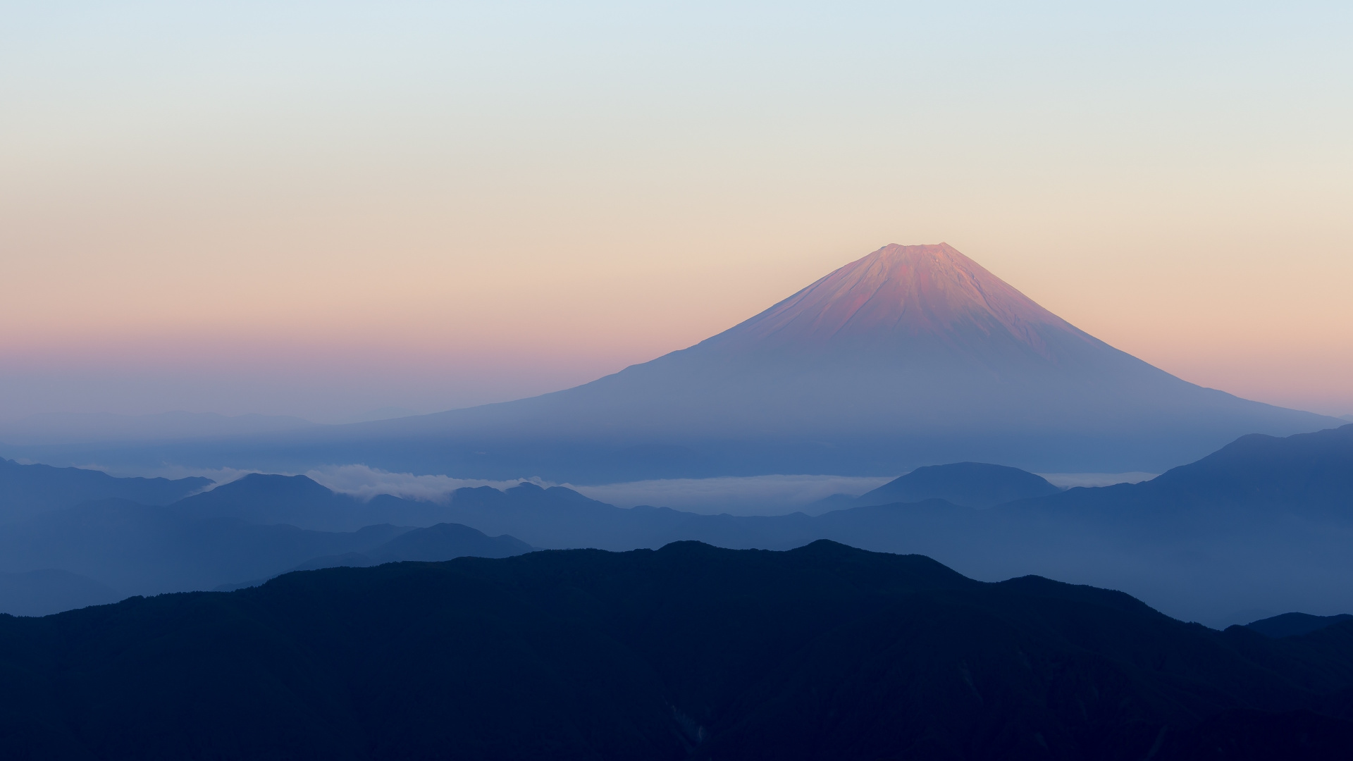 富士山, 成层, 山脉, 安装的风景, 地平线 壁纸 1920x1080 允许