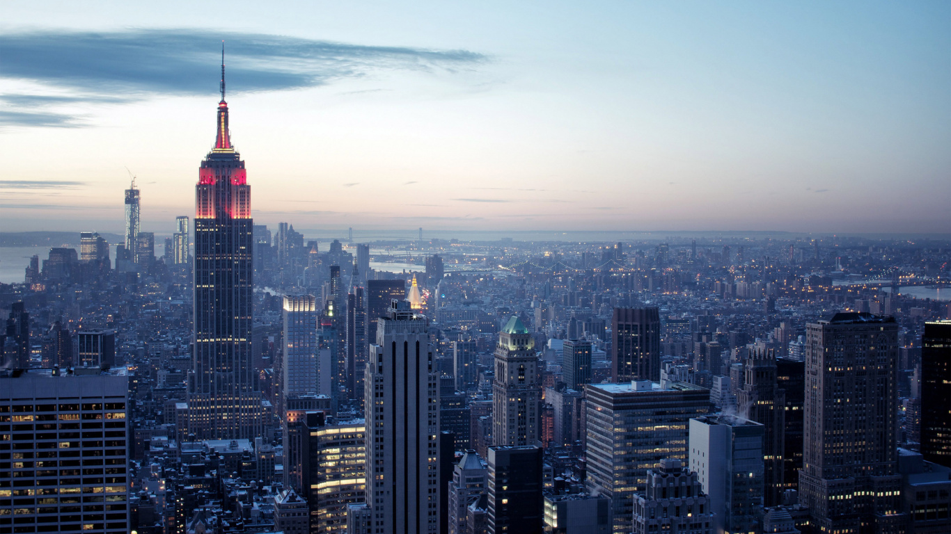 Aerial View of City Buildings During Daytime. Wallpaper in 1366x768 Resolution