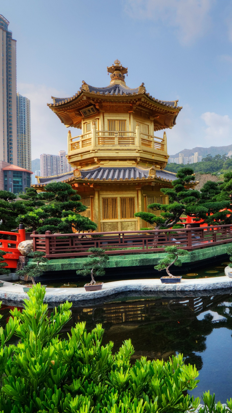 Nan Lian Garden, 公园, 花园, 中国建筑, 反射 壁纸 750x1334 允许