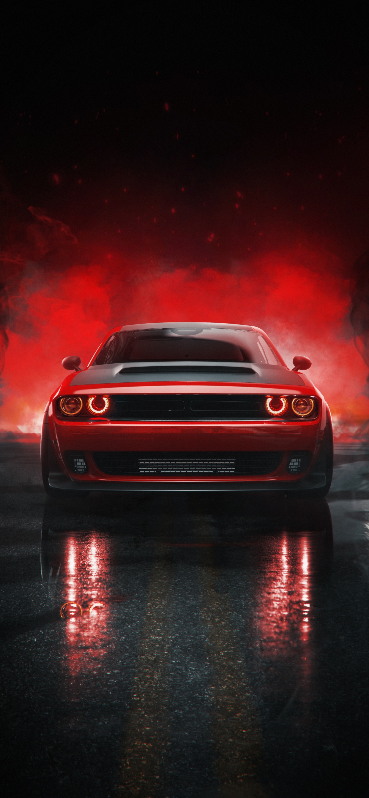 Dodge, Coche, Dodge Challenger 2021, Deportivo, Dodge Charger SRT Hellcat. Wallpaper in 1242x2688 Resolution