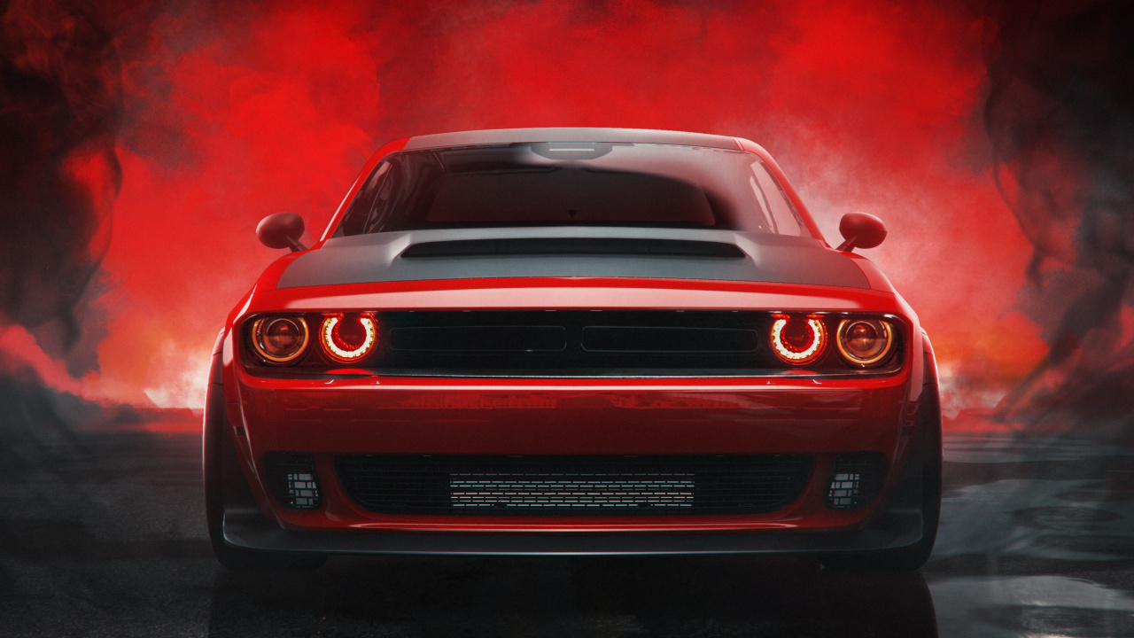 Dodge, Coche, Dodge Challenger 2021, Deportivo, Dodge Charger SRT Hellcat. Wallpaper in 1280x720 Resolution