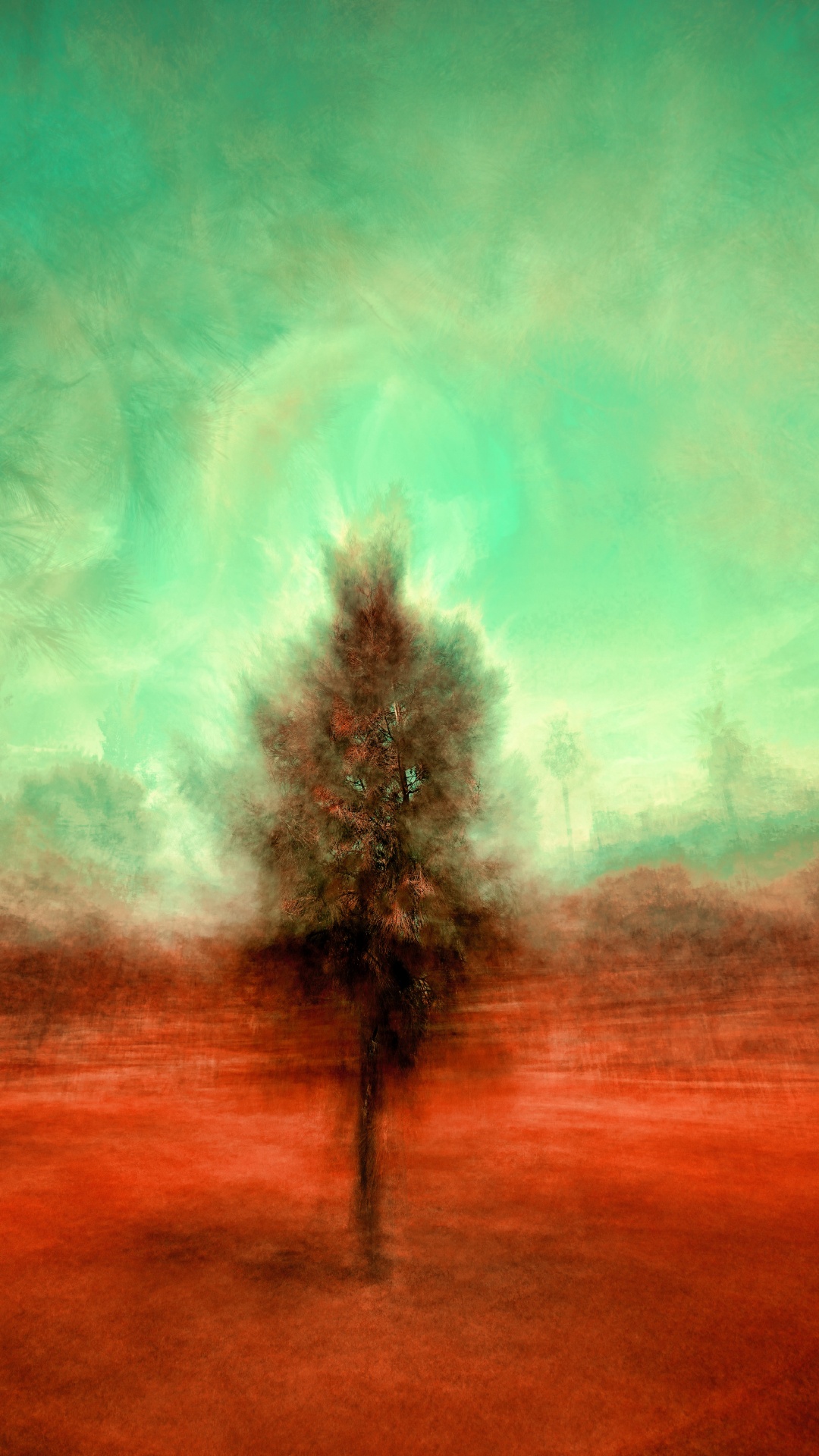 Pintura de Humo Verde y Azul. Wallpaper in 1080x1920 Resolution