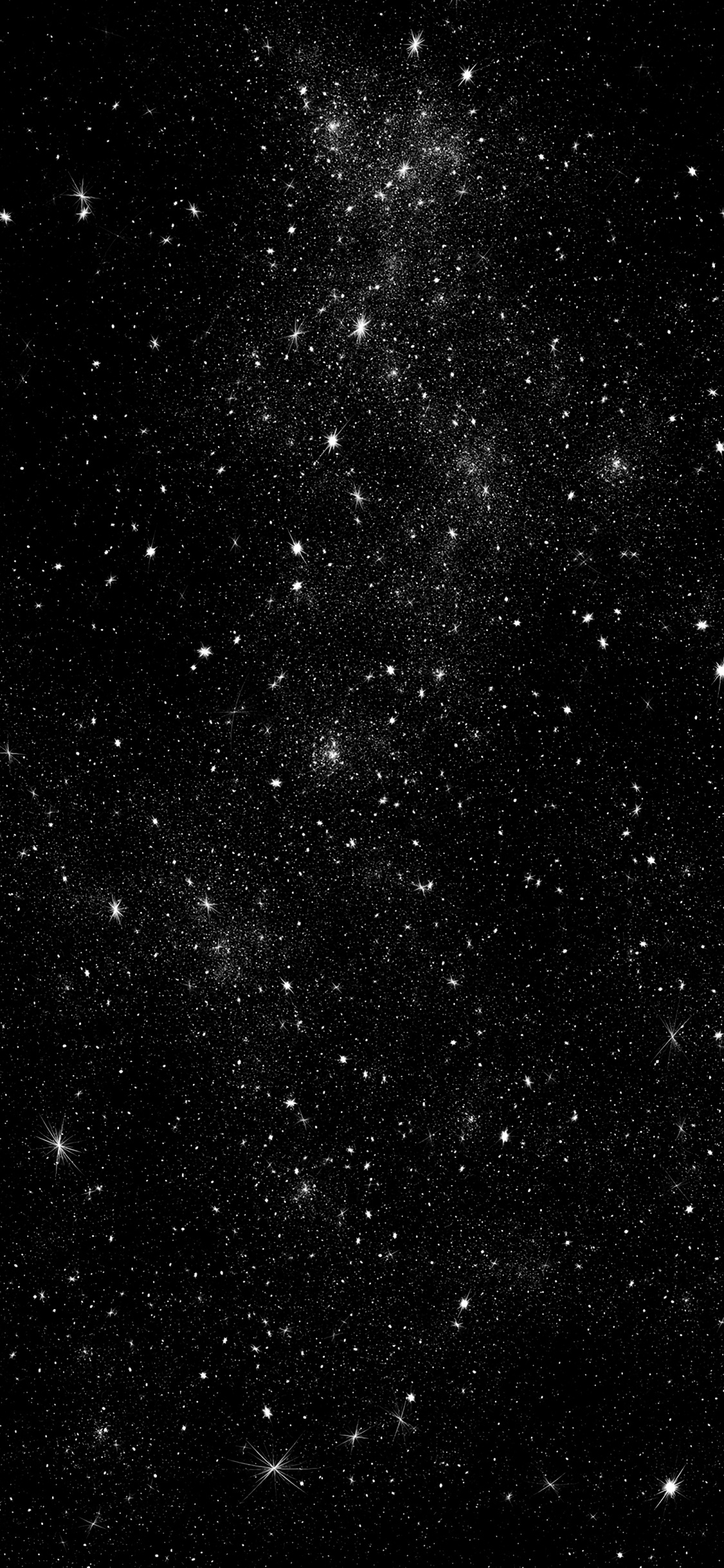 Black and White Stars in The Sky. Wallpaper in 1125x2436 Resolution