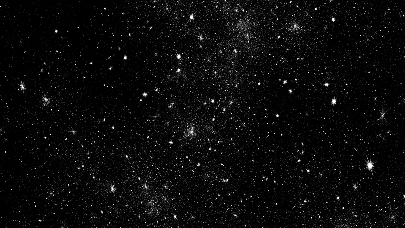 Black and White Stars in The Sky. Wallpaper in 1366x768 Resolution