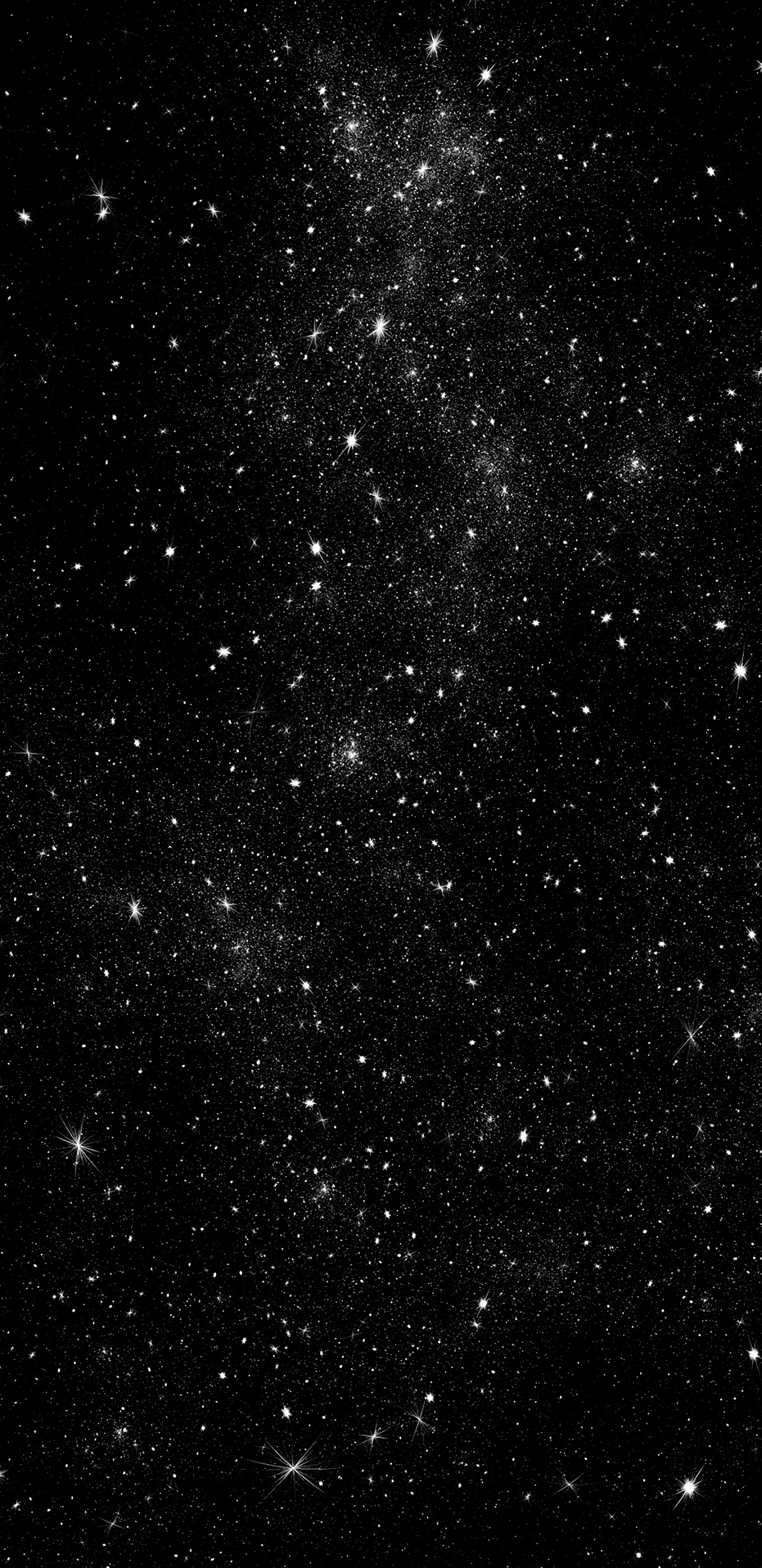Schwarze Und Weiße Sterne am Himmel. Wallpaper in 1440x2960 Resolution