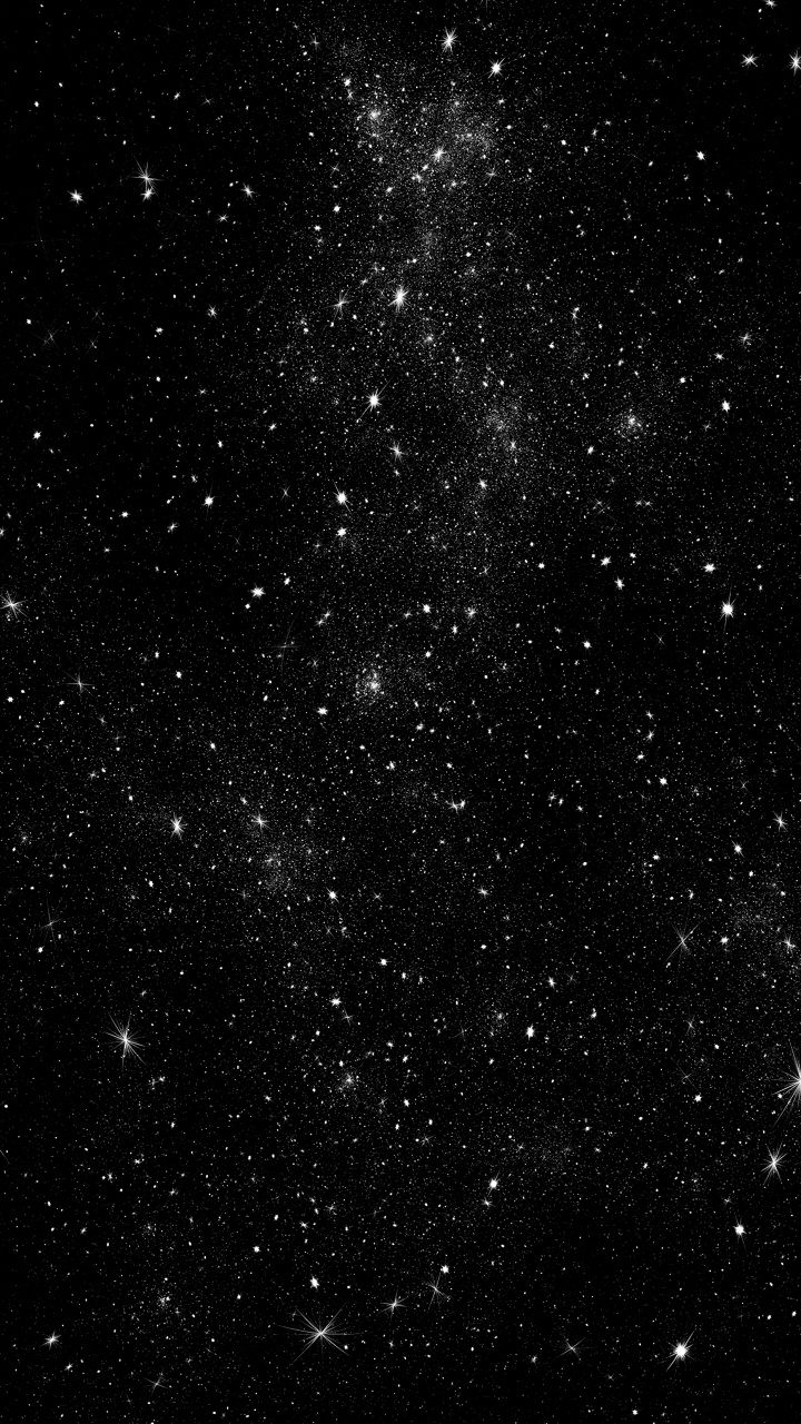 Schwarze Und Weiße Sterne am Himmel. Wallpaper in 720x1280 Resolution