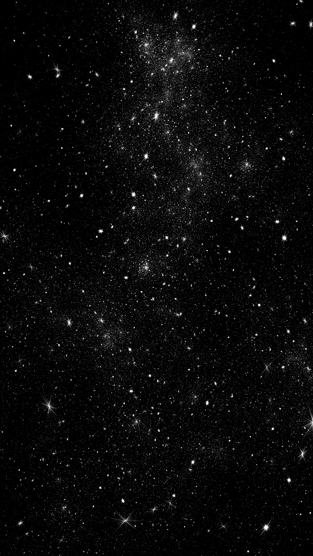 Étoiles Noires et Blanches Dans le Ciel. Wallpaper in 1080x1920 Resolution