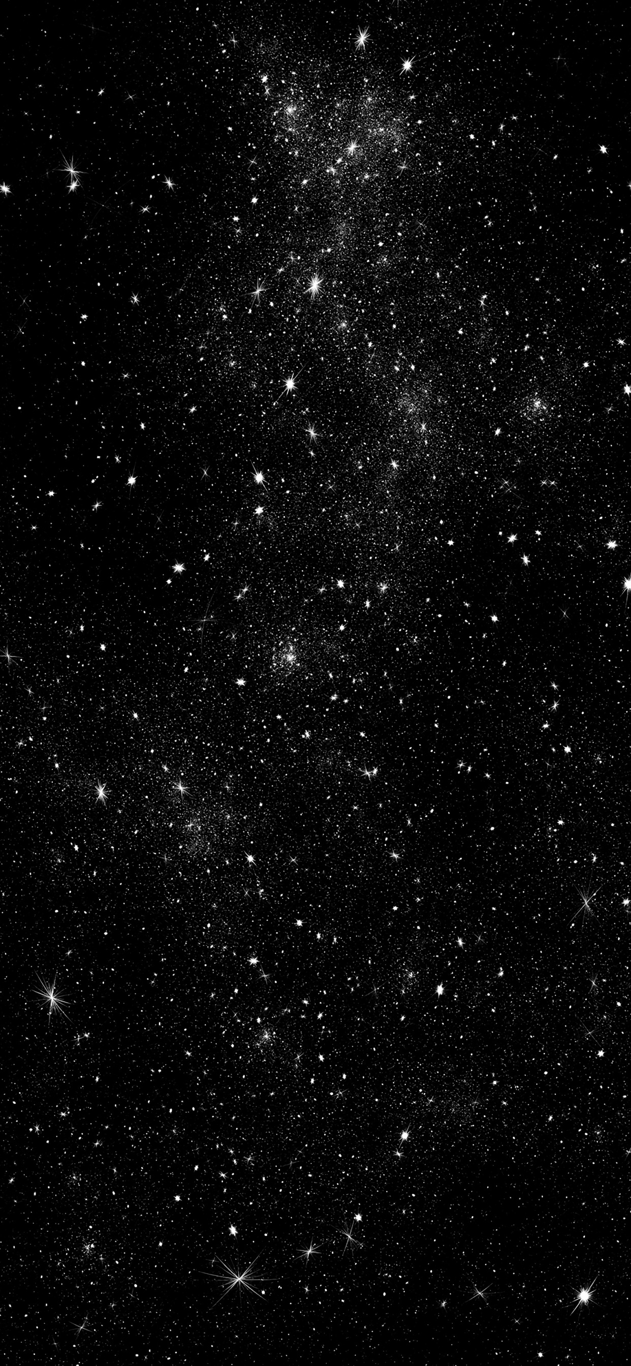 Étoiles Noires et Blanches Dans le Ciel. Wallpaper in 1242x2688 Resolution