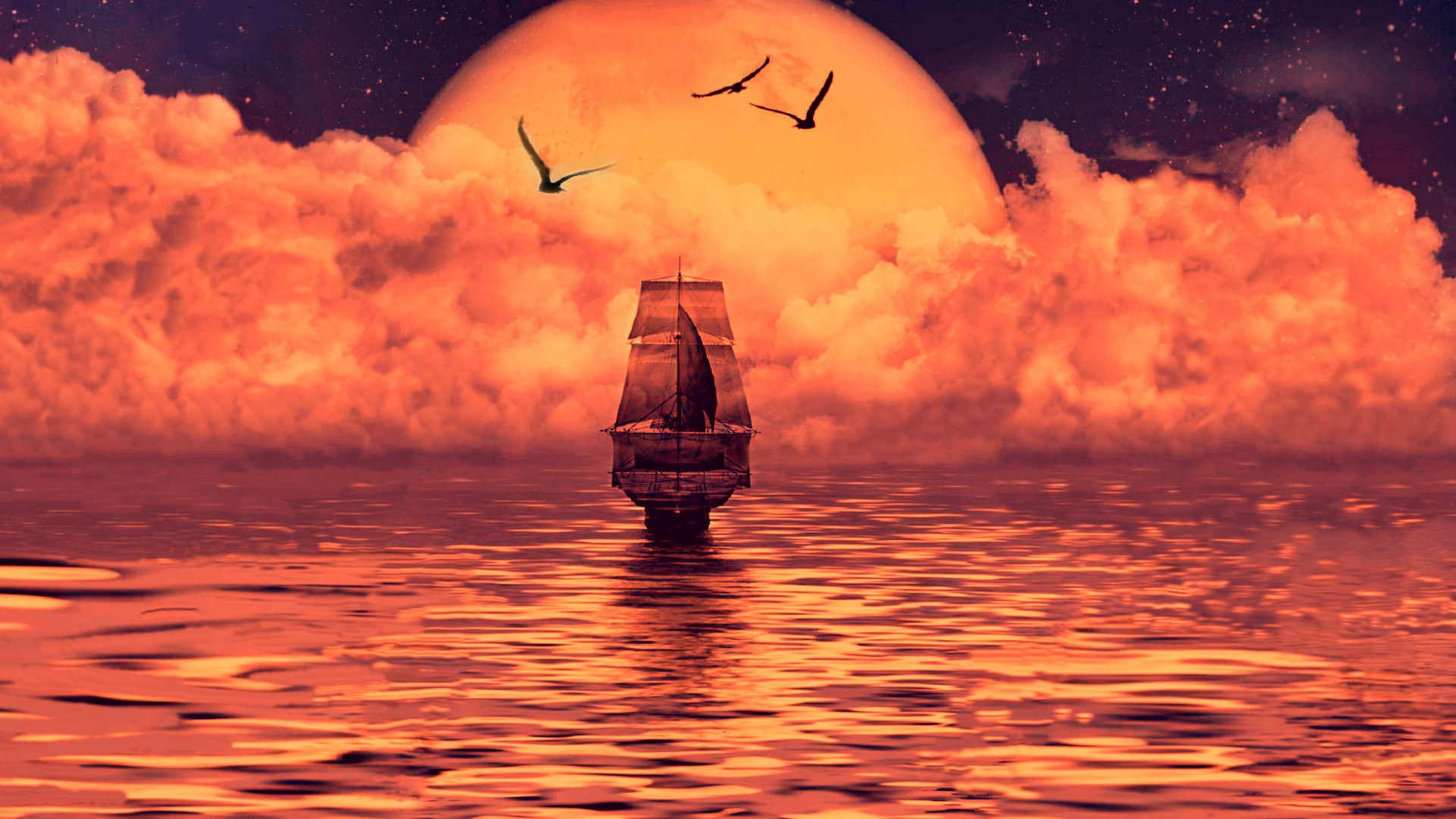 抽象艺术, 艺术, 艺术家, 气氛, 鸟 壁纸 1920x1080 允许