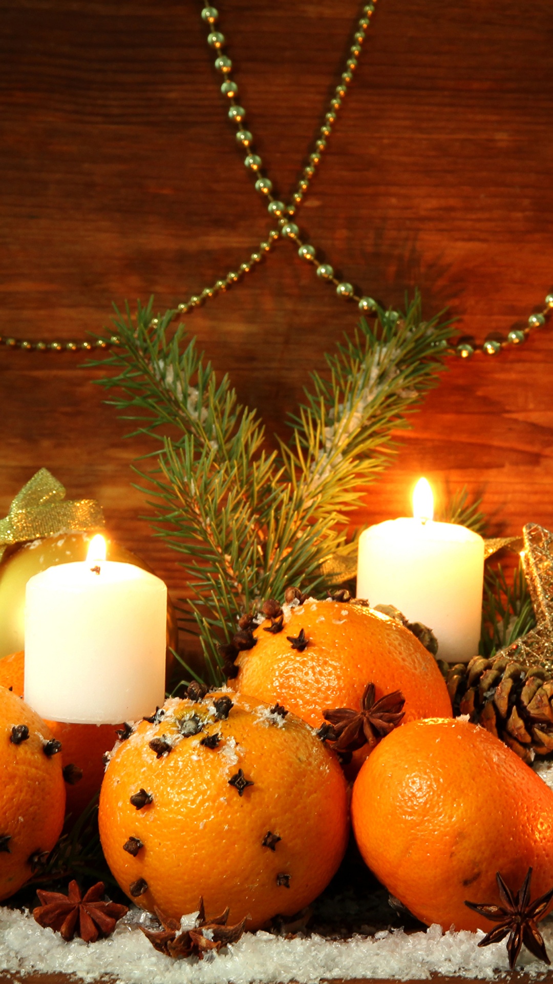 Christmas Day, Still Life, Gourd, Candle, Vegetable. Wallpaper in 1080x1920 Resolution
