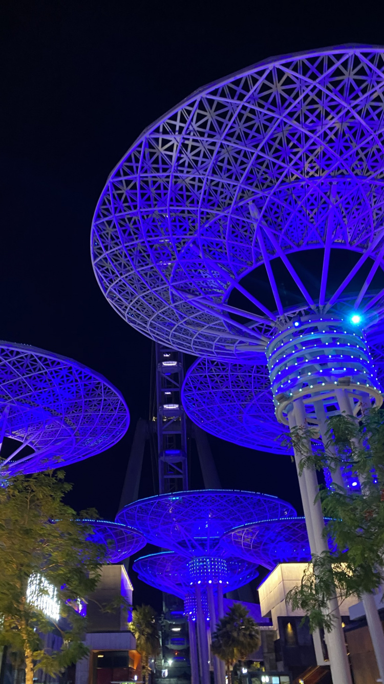 Singapour, Bleu Majorelle, Attraction Touristique, Électricité, Cercle. Wallpaper in 750x1334 Resolution