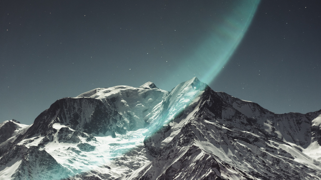 Bergigen Landschaftsformen, Atmosphäre, Bergkette, Weltraum, Astronomisches Objekt. Wallpaper in 1366x768 Resolution