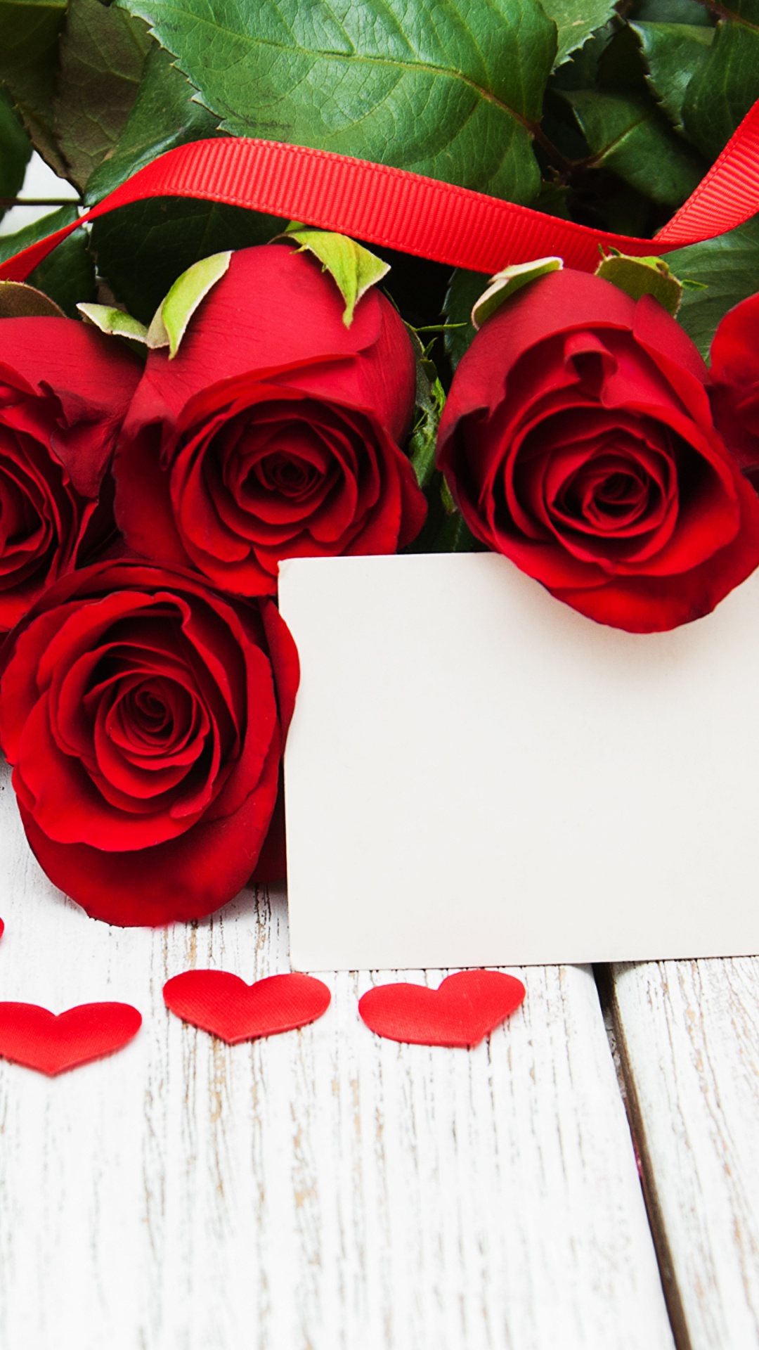 le Jour de Valentines, Roses, Cœur, Red, Les Roses de Jardin. Wallpaper in 1080x1920 Resolution